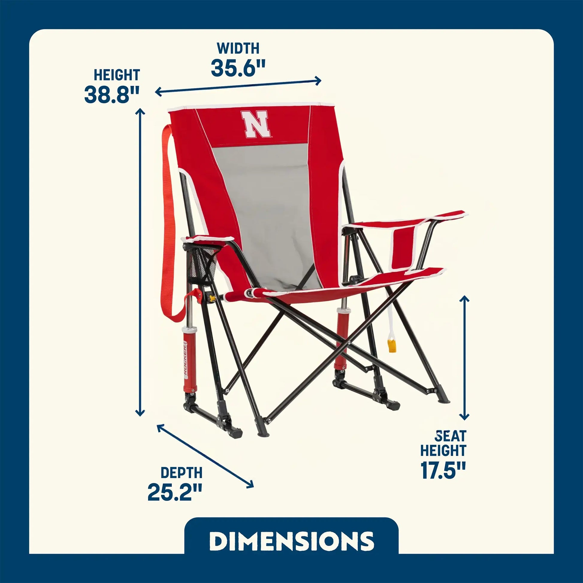 College Comfort Pro Rocker™ - Nebraska Cornhuskers - Travel Edit